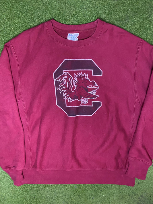 90s South Carolina Gamecocks - Reverse Weave - Vintage College Sweatshirt (Large) Gametime Vintage