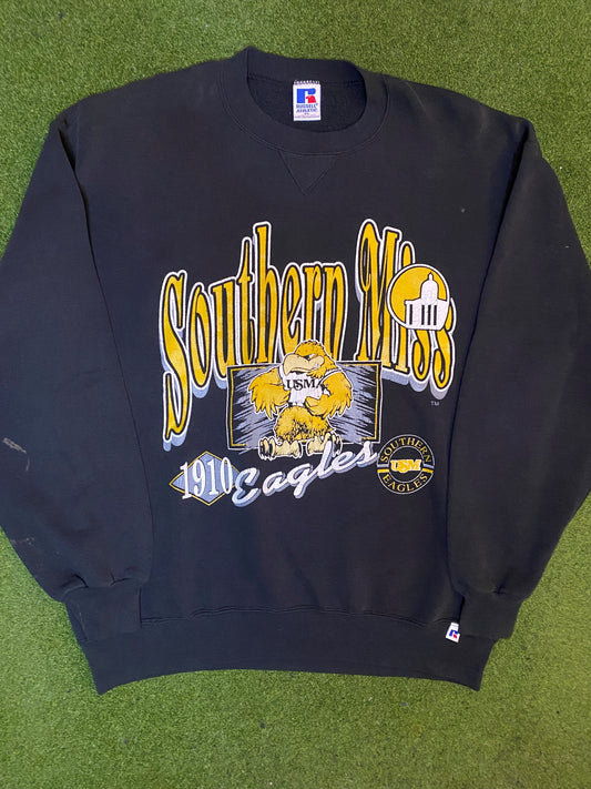 90s Southern Miss Eagles - Vintage College Sweatshirt (XL) Gametime Vintage