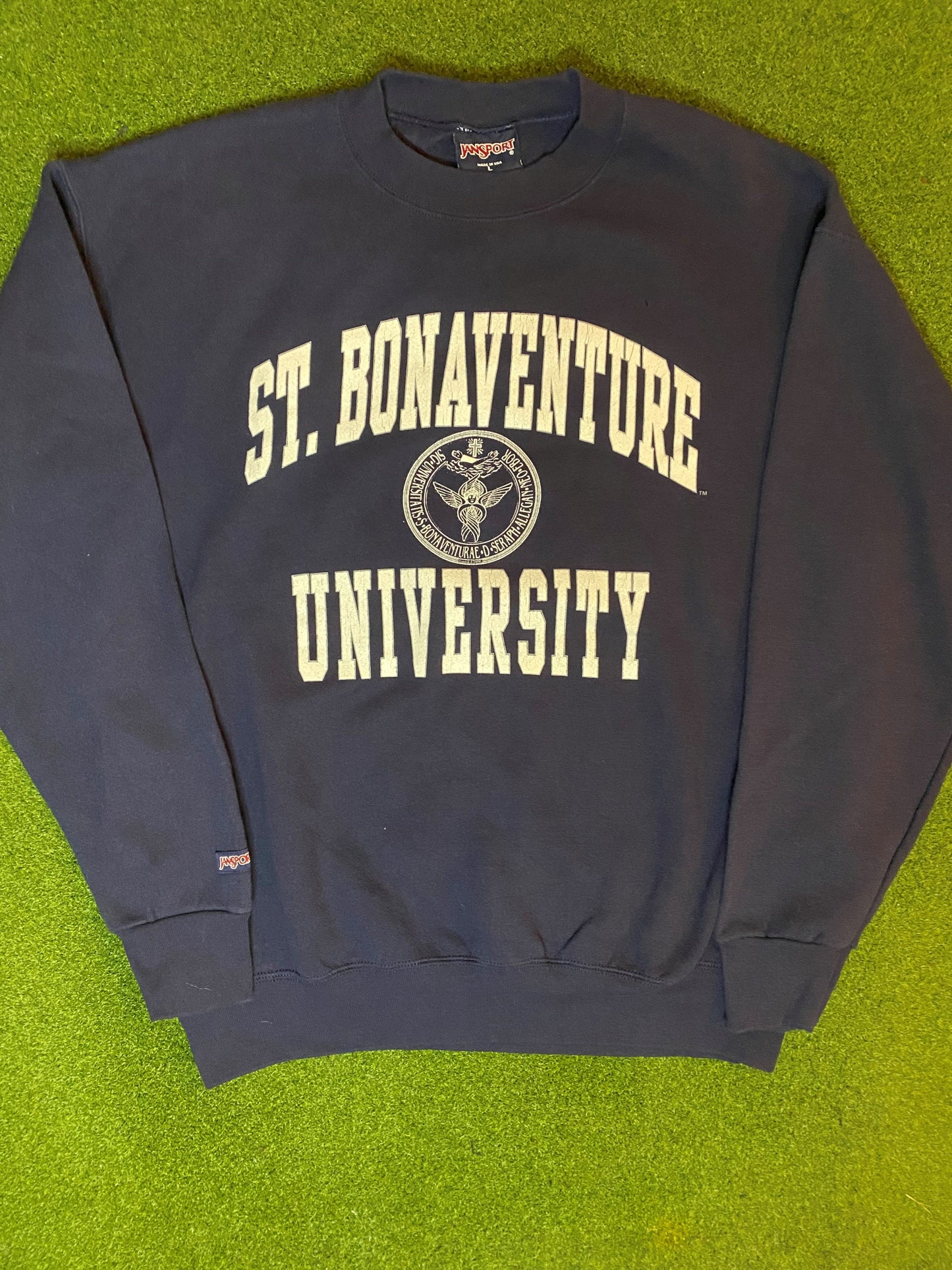 90s St. Bonaventure Bonnies - Vintage University Sweatshirt (Large) Gametime Vintage