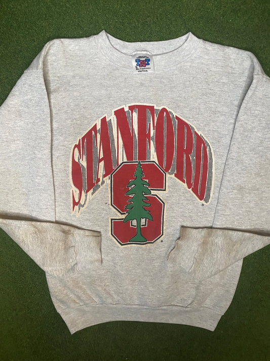 90s Stanford Cardinals - Vintage College Crewneck Sweatshirt (Youth XL)