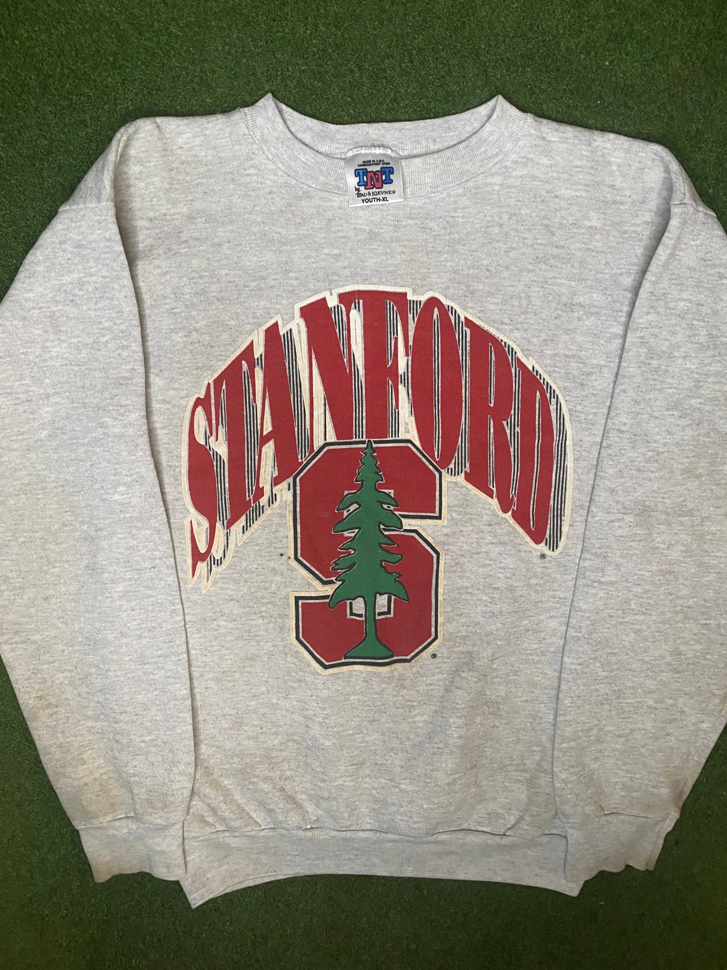 90s Stanford Cardinals - Vintage College Crewneck Sweatshirt (Youth XL)