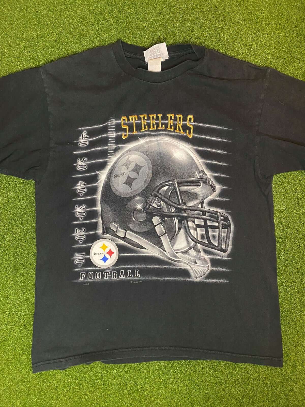 1993 Pittsburgh Steelers - Embroidered "Steelers" - Vintage NFL Tee Shirt (Medium) Gametime Vintage