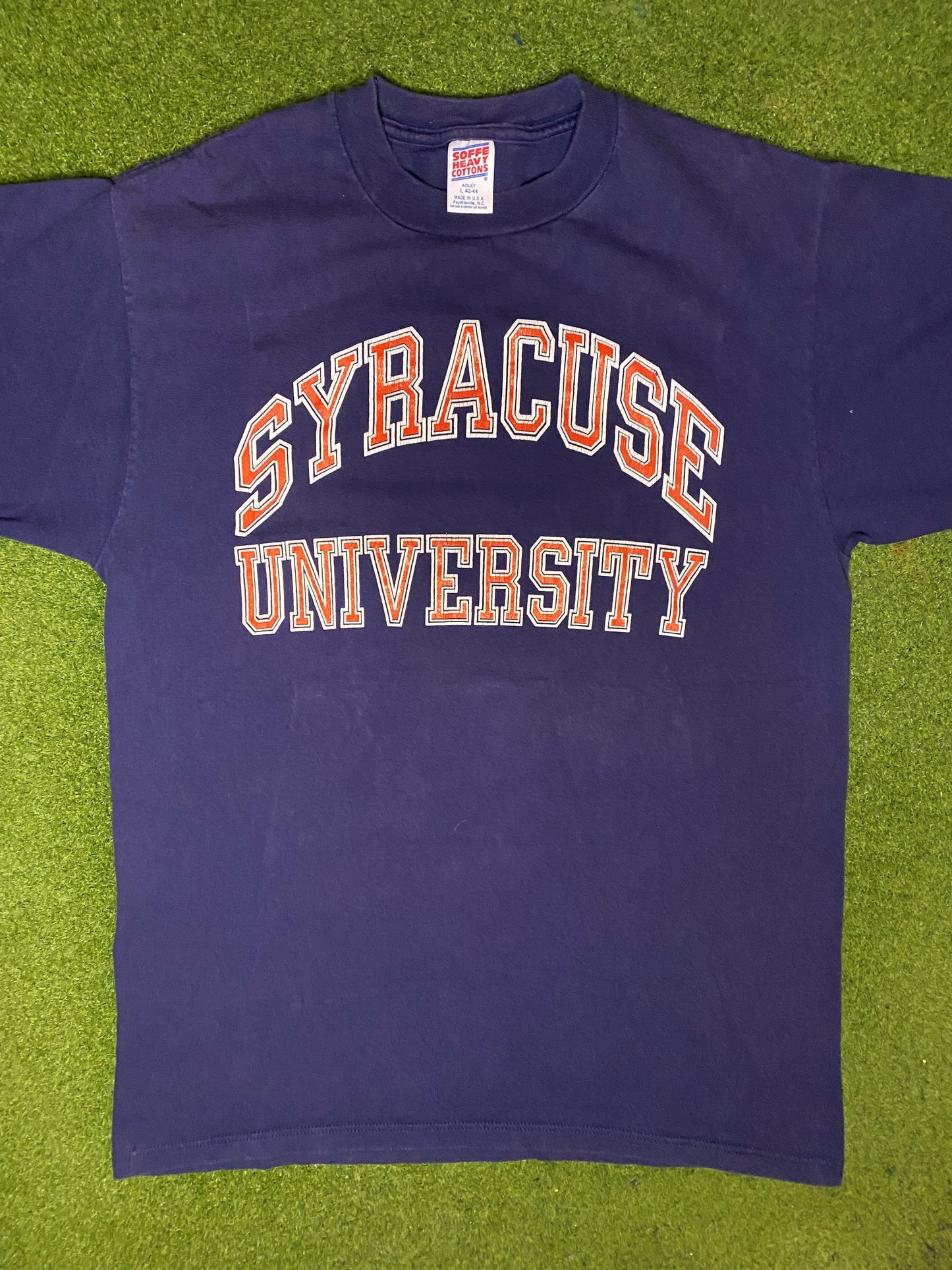 90s Syracuse Orangemen - Vintage College Tee (Large) - Gametime Vintage