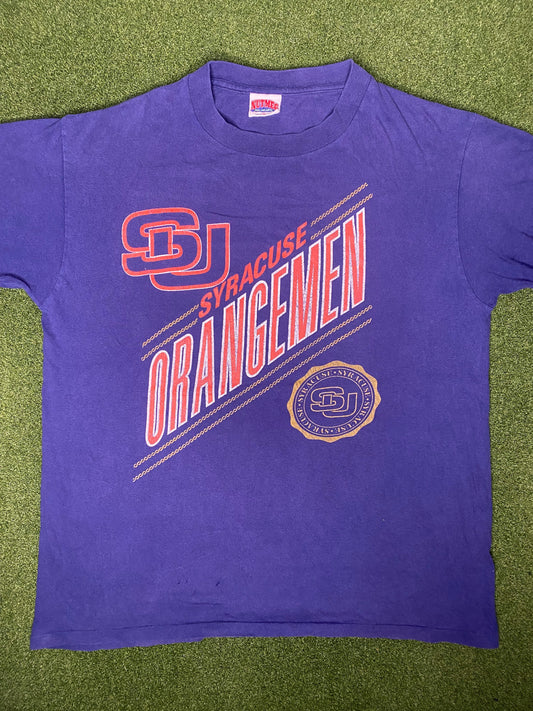 90s Syracuse Orangemen - Vintage University T Shirt (XL)