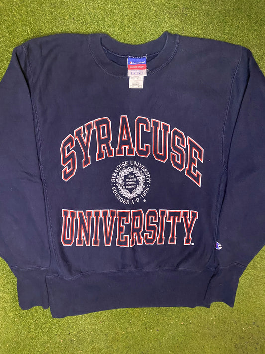 90s Syracuse Orangemen - Reverse Weave - Vintage University Sweatshirt (Small) 