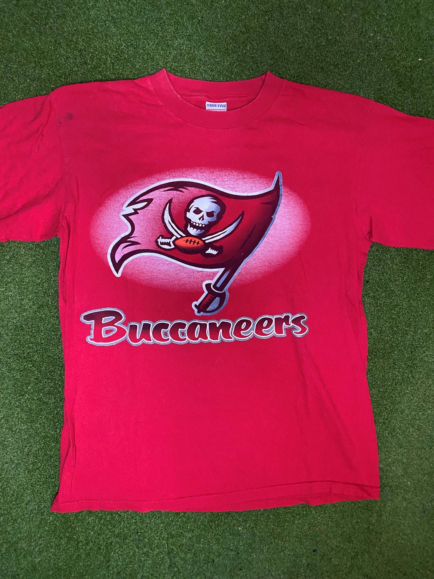 90s Tampa Bay Buccaneers - Big Logo - Vintage NFL T-Shirt (Large) Gametime Vintage