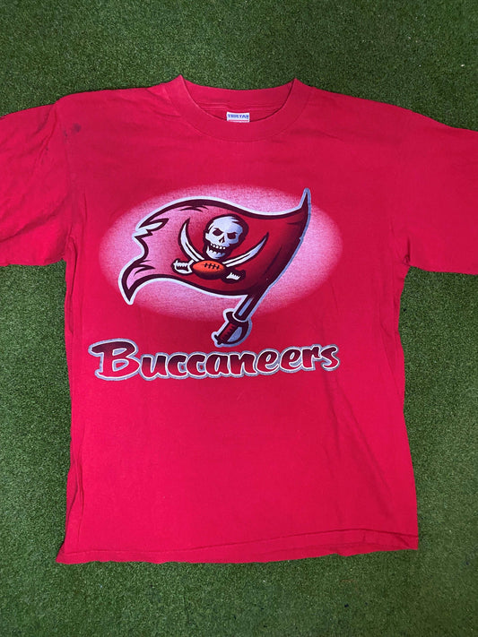 90s Tampa Bay Buccaneers - Big Logo - Vintage NFL T-Shirt (Large) Gametime Vintage