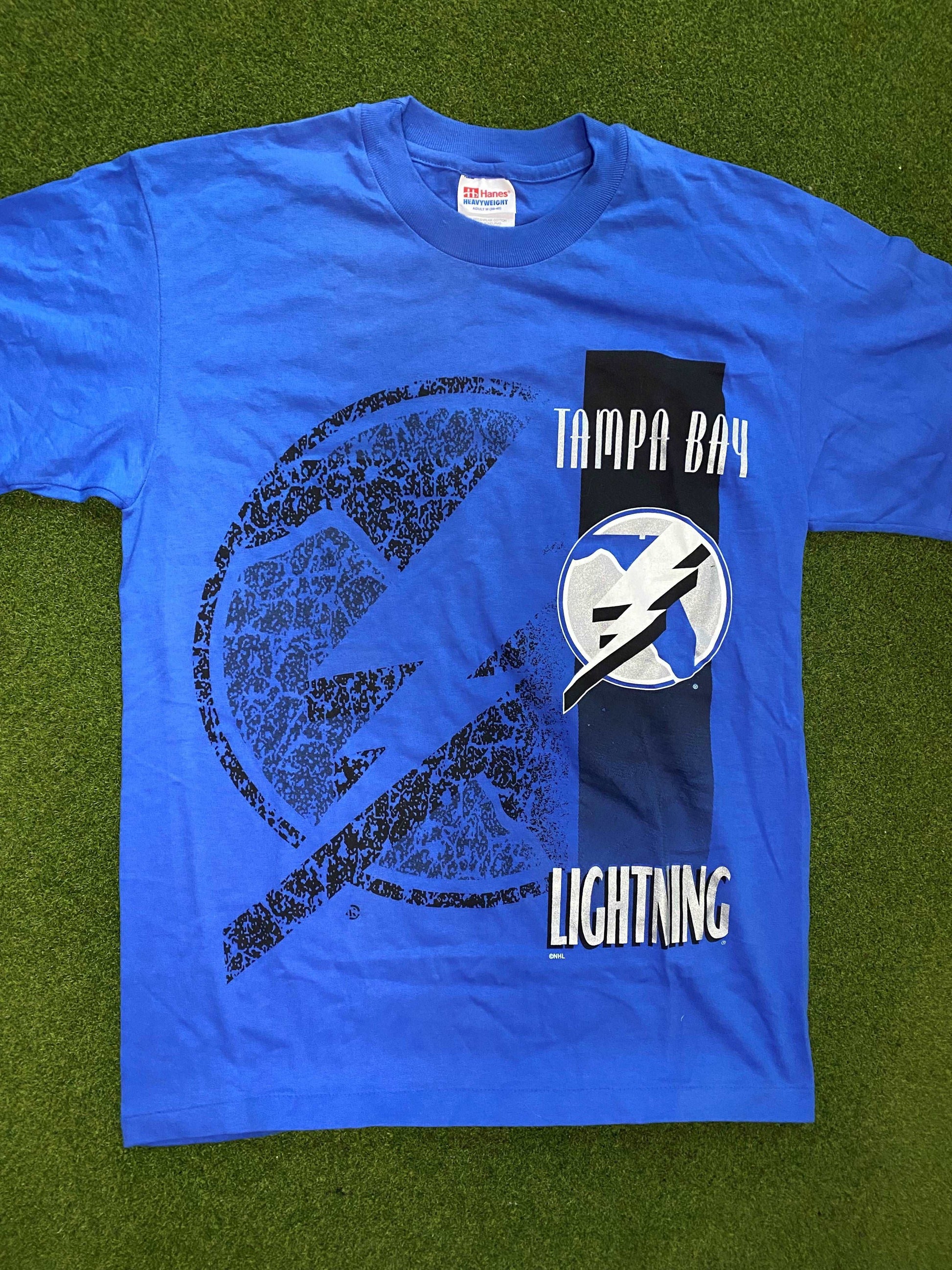 90s Tampa Bay Lightning - Vintage NHL Tee Shirt (Medium)