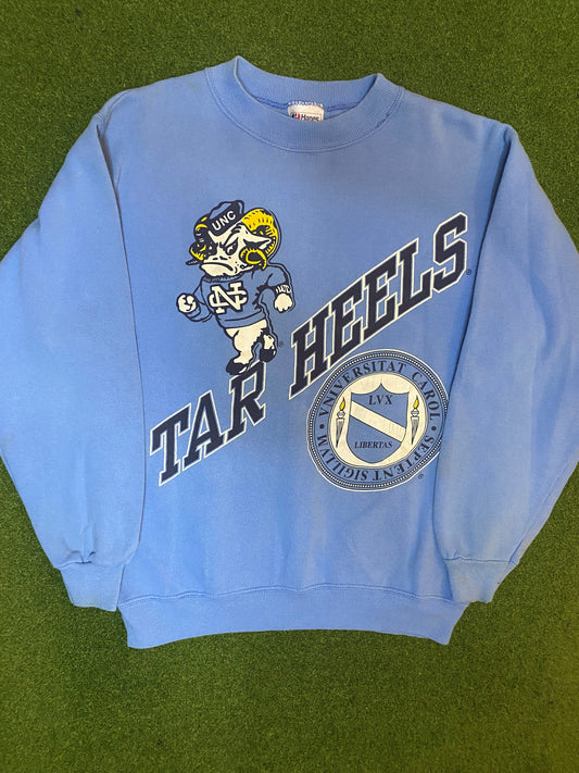 90s North Carolina Tar Heels - Vintage College Crewneck Sweatshirt (Medium) Gametime Vintage