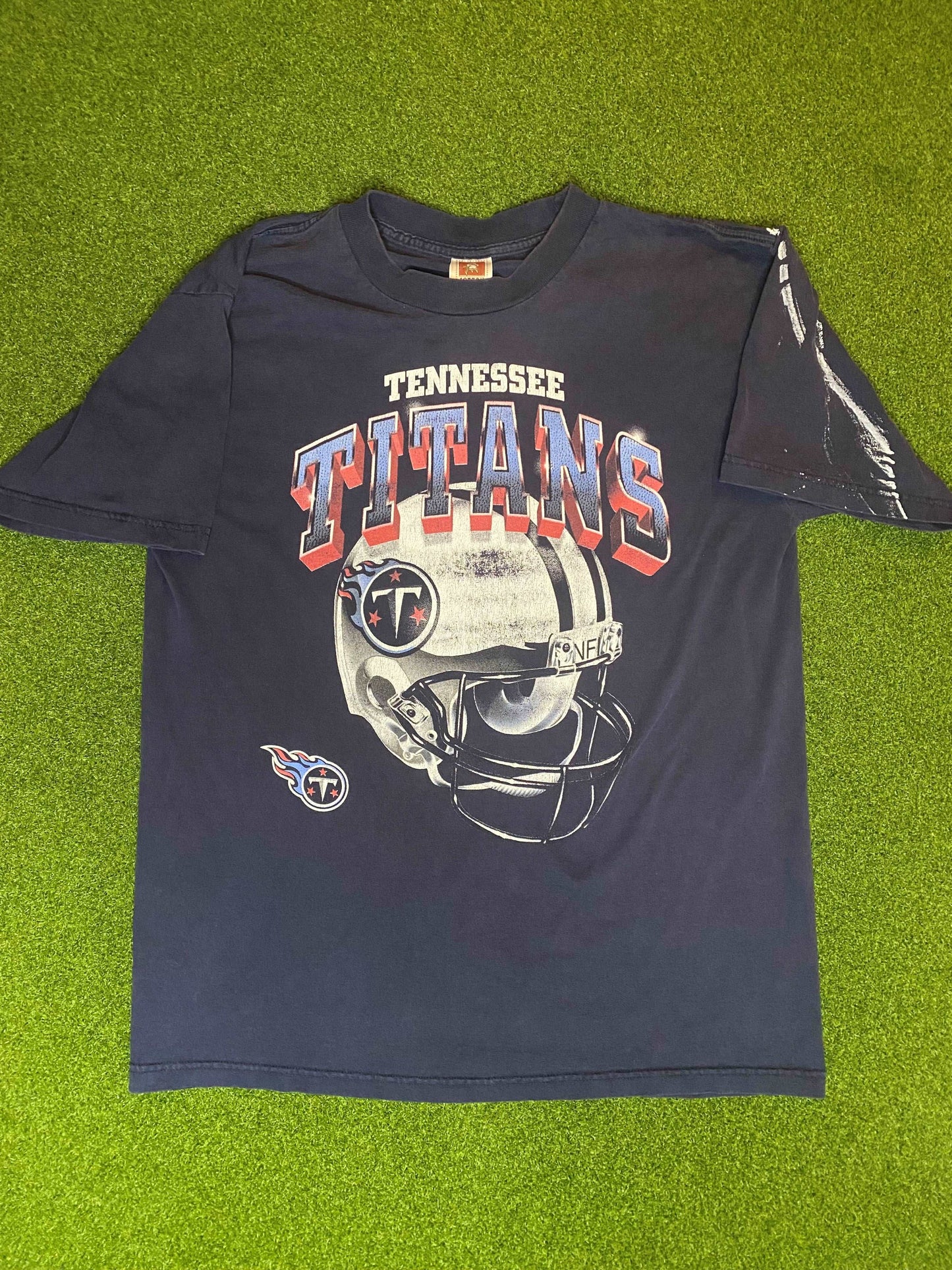 90s Tennessee Titans - Big Logo - Vintage NFL Tee Shirt (Large)