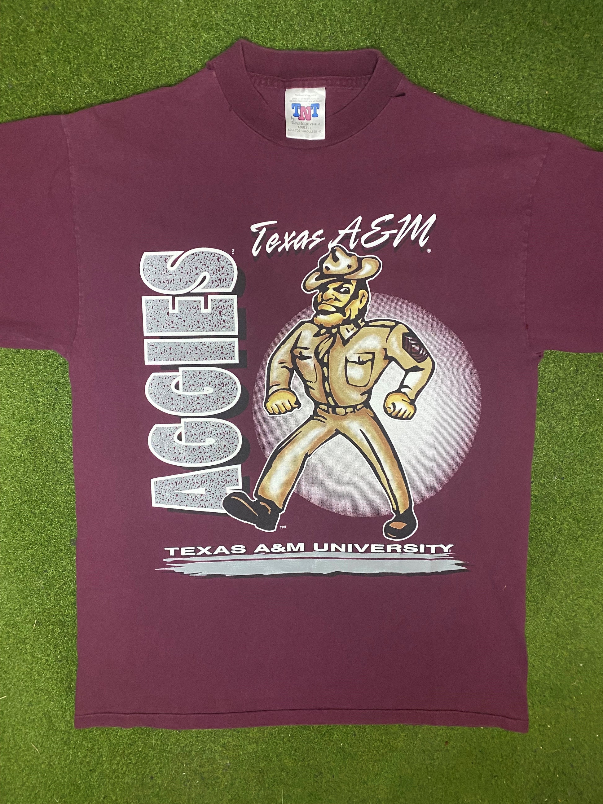 90s Texas A&M Aggies - Vintage College T-Shirt (Large) 