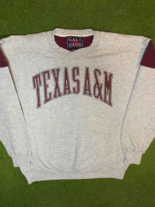 90s Texas A&M Aggies - Double Sided - Vintage College Sweatshirt (Large) Gametime Vintage