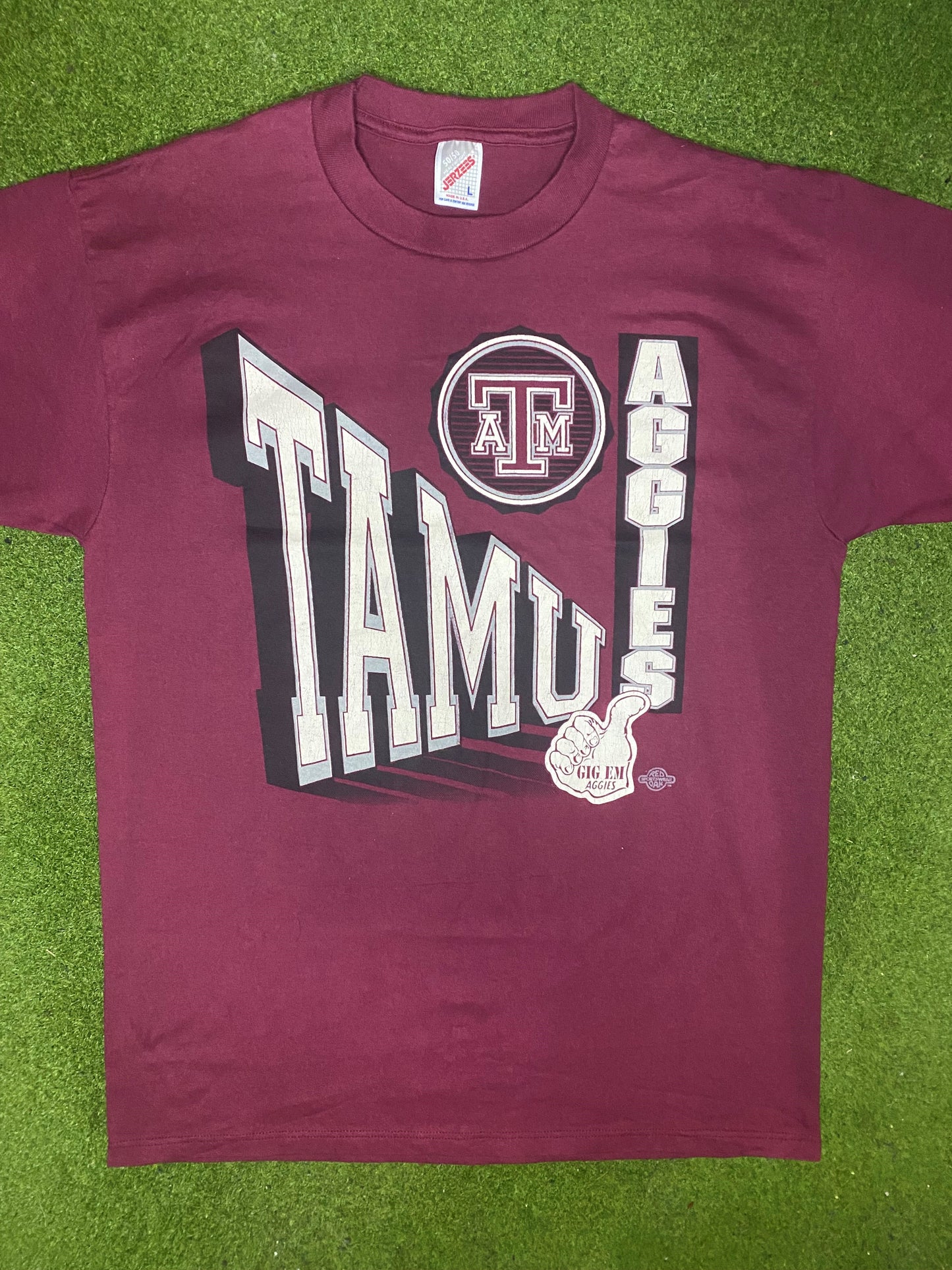 90s Texas A&M Aggies - Vintage College T-Shirt (Large) Gametime Vintage