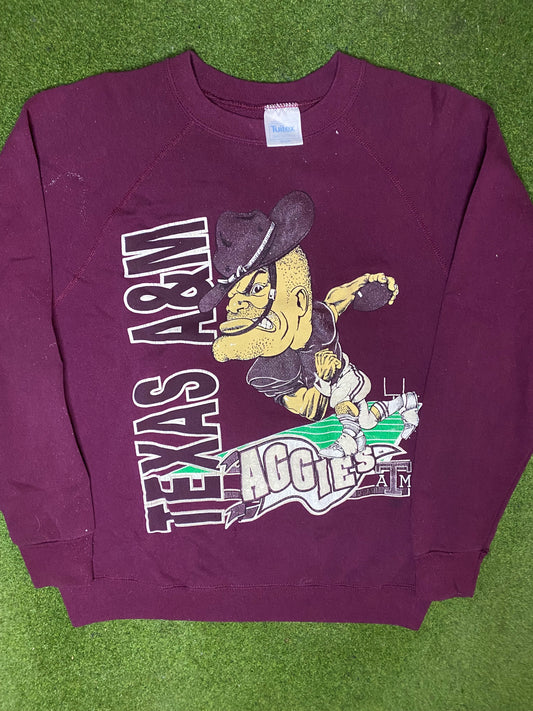 90s Texas A&M Aggies - Vintage College Football Sweatshirt (Medium)