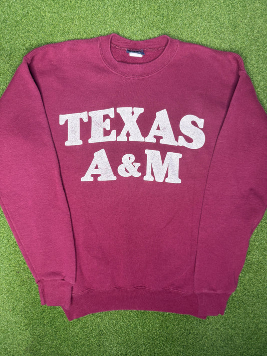 90s Texas A&M Aggies - Vintage College Crewneck Sweatshirt (Medium)