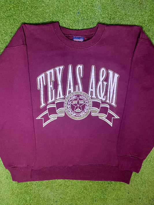 90s Texas A&M Aggies - Vintage College Sweatshirt (Large)