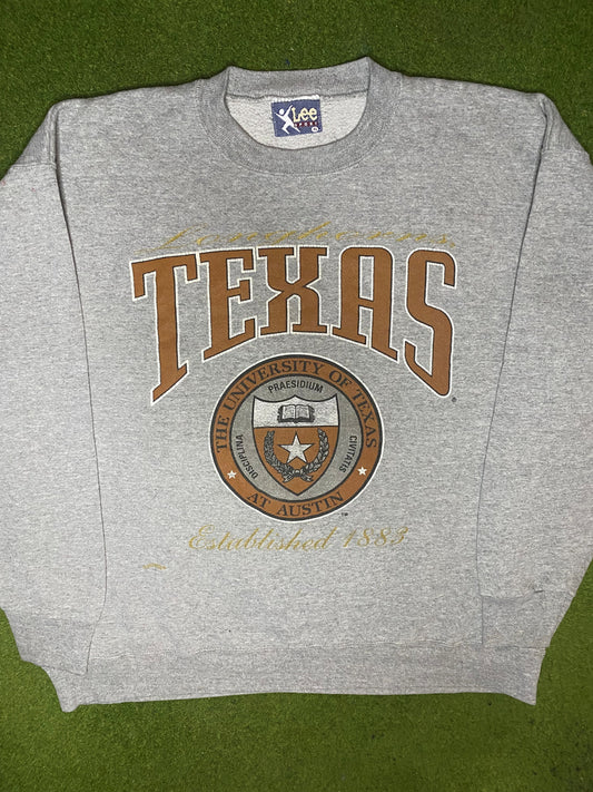 90s Texas Longhorns - Vintage College Crewneck Sweatshirt (XL)