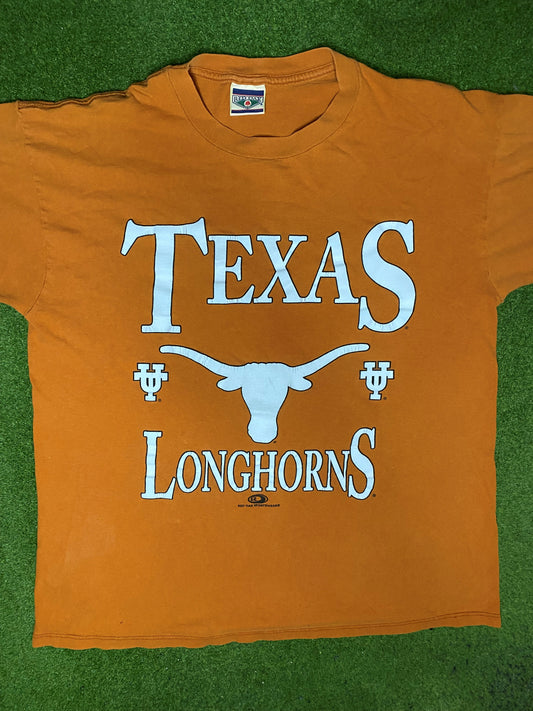 90s Texas Longhorns - Vintage College T Shirt (XL) - Gametime Vintage