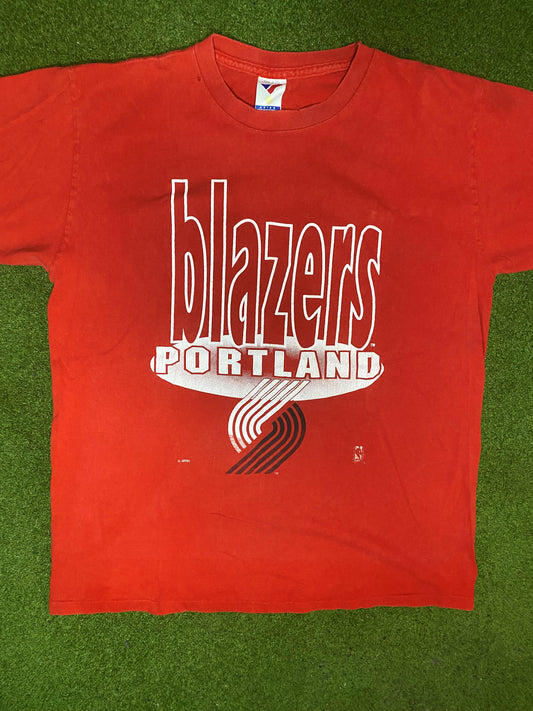 90s Portland Trail Blazers - Vintage NBA T-Shirt (Large) 