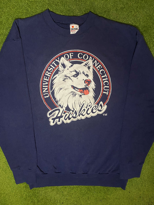 90s UConn Huskies - Vintage College Sweatshirt (XL) - Gametime Vintage