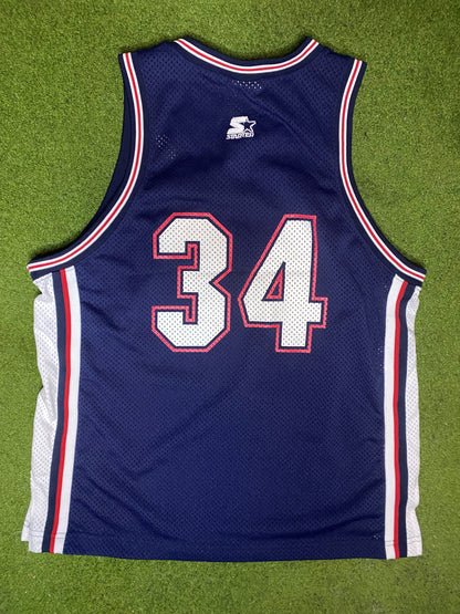 90s UConn Huskies - #34 Starter - Vintage College Basketball Jersey (48) 