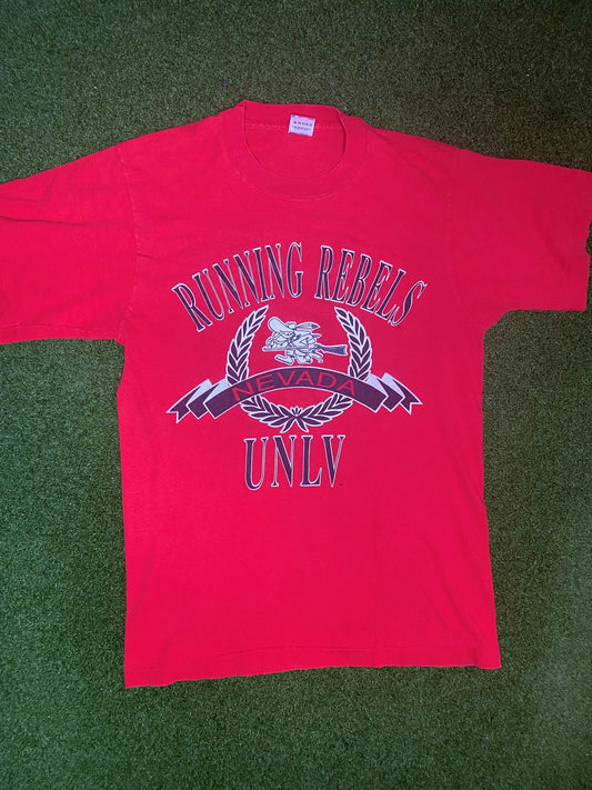 90s UNLV Running Rebels - Vintage College Tee Shirt (Medium)
