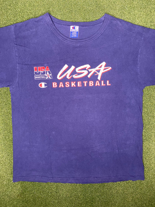 90s USA Basketball - Heavyweight - Vintage T Shirt (XL)