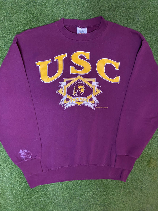 90s USC Trojans - Vintage College Crewneck Sweatshirt (Large)