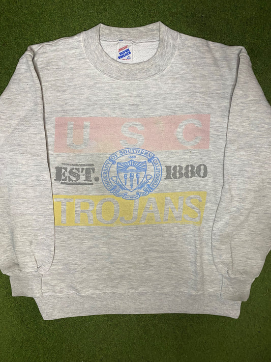 90s USC Trojans - Vintage College Sweatshirt (Medium) 