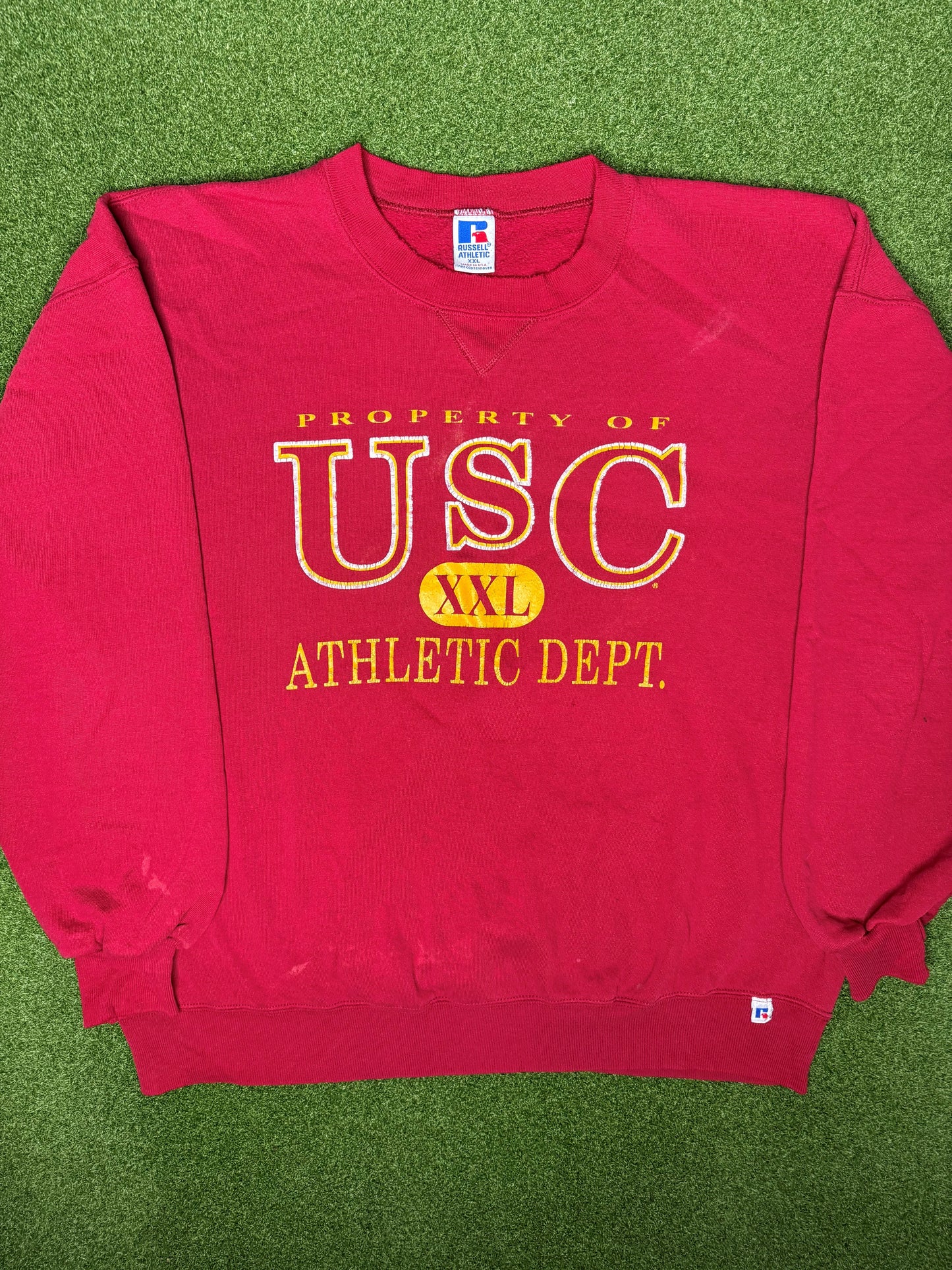 90s USC Trojans - Vintage College Crewneck Sweatshirt (2XL)