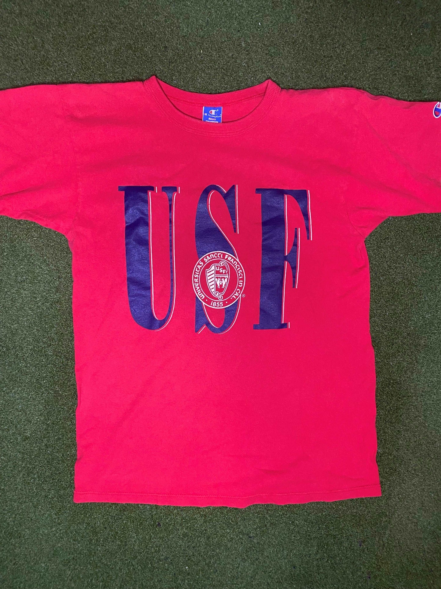 90s University of San Francisco Dons - Vintage College Tee Shirt (Large) Gametime Vintage