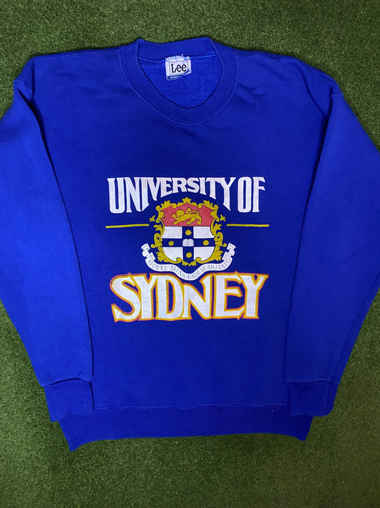 90s University of Sydney - Vintage College Sweatshirt (Large) Gametime Vintage