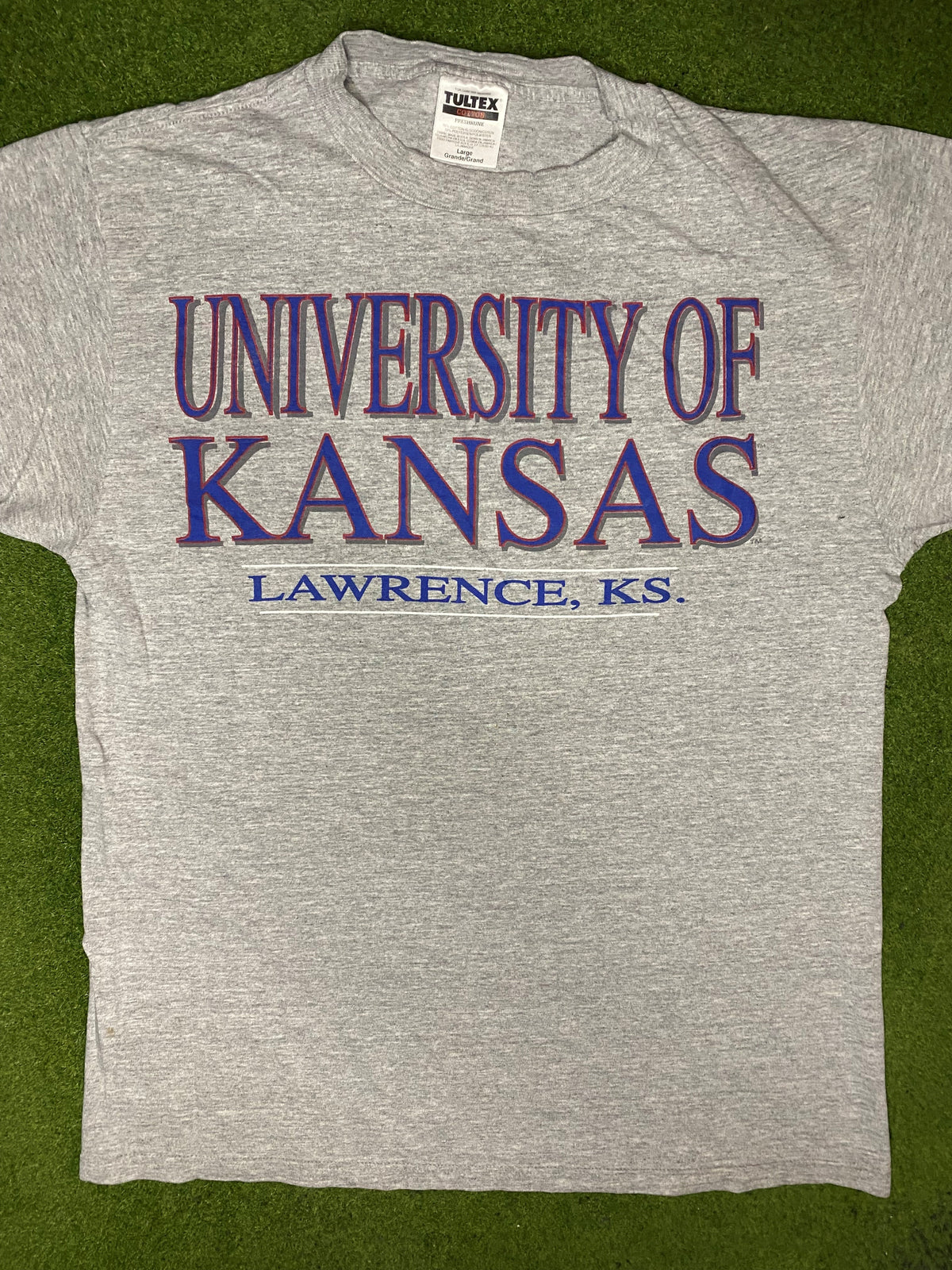 90s Kansas Jayhawks - Vintage University T Shirt (Large) - Gametime Vintage