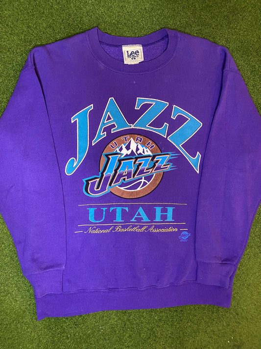 90s Utah Jazz - Vintage NBA Sweatshirt (Large)