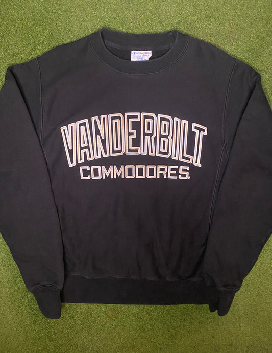 90s Vanderbilt Commodores - Reverse Weave - Vintage College Sweatshirt (Small)