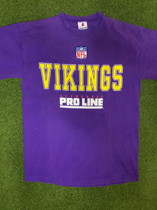 90s Minnesota Vikings - Vintage NFL T-Shirt (Medium) - Gametime Vintage
