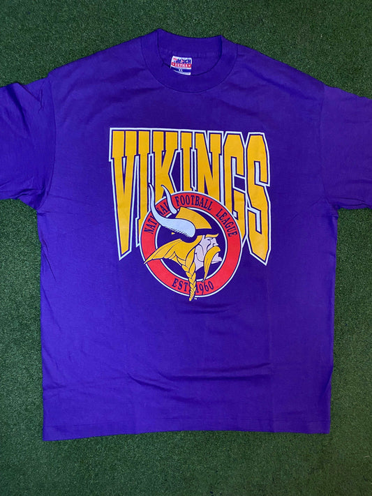 90s Minnesota Vikings - Vintage NFL T-Shirt (XL) Gametime Vintage