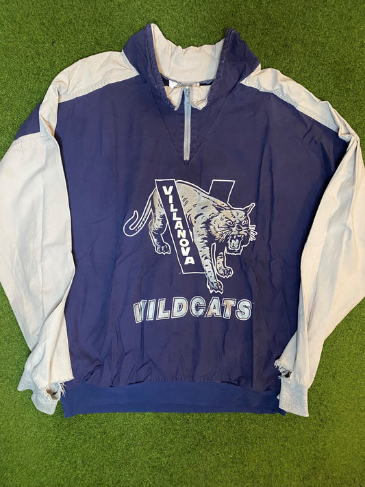 90s Villanova Wildcats - Vintage College 3/4 Zip Pullover (Large) 