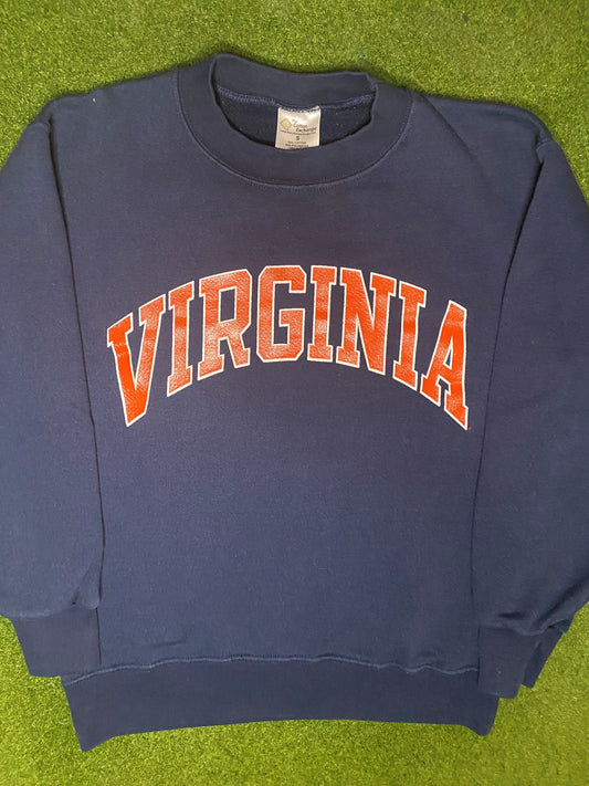 90s Virginia Cavaliers - Vintage College Crewneck Sweatshirt (Small) - Gametime Vintage