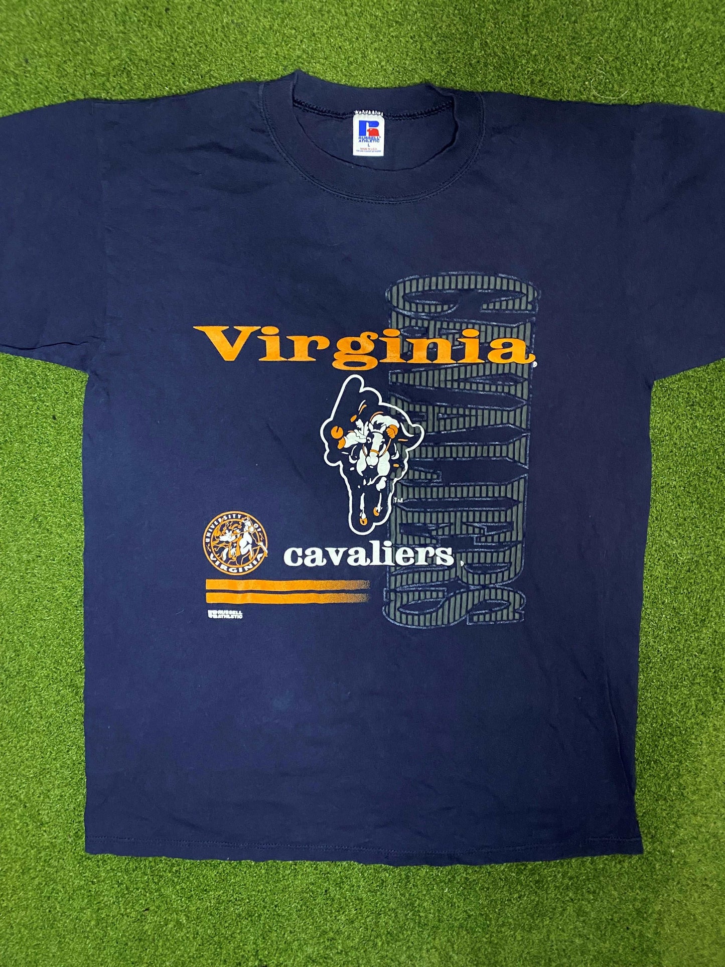 90s University of Virginia Cavaliers - Vintage College Tee Shirt (Large) Gametime Vintage