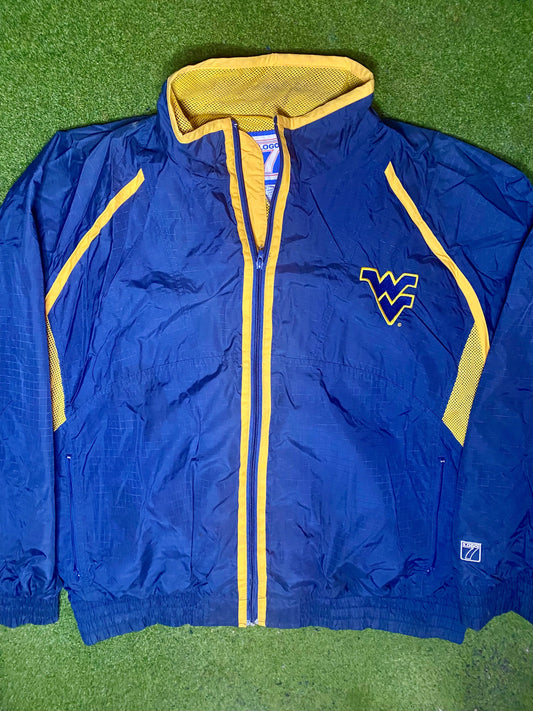 90s WVU Mountaineers - Vintage College Windbreaker (XL) - Gametime Vintage