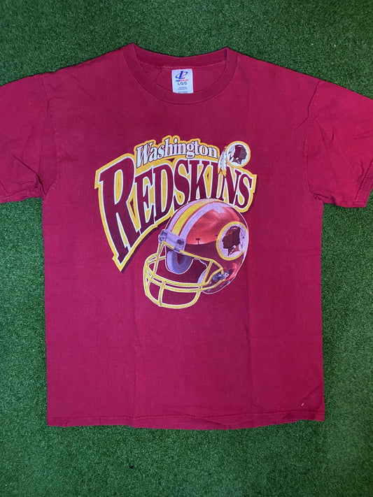 90s Washington Redskins - Big Logo - Vintage NFL Tee Shirt (Large) - Gametime Vintage