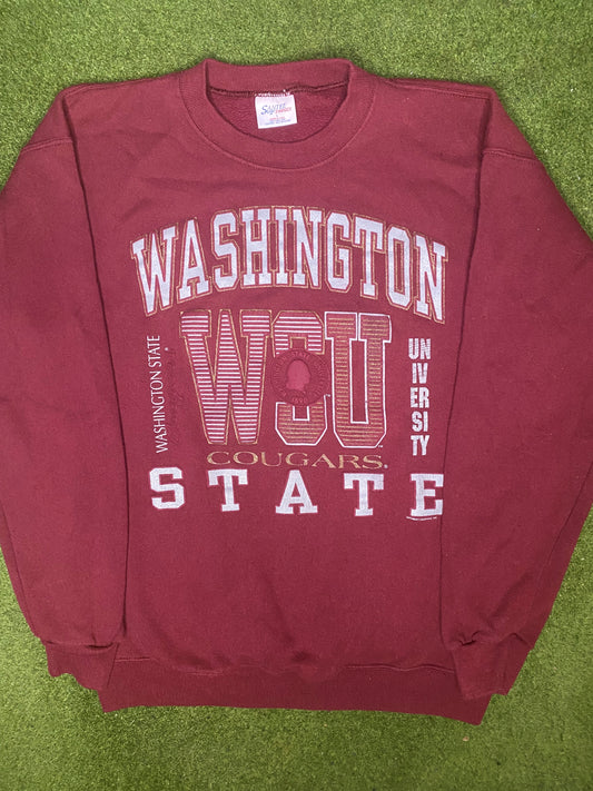 90s Washington State Cougars - Vintage College Crewneck Sweatshirt (Large)
