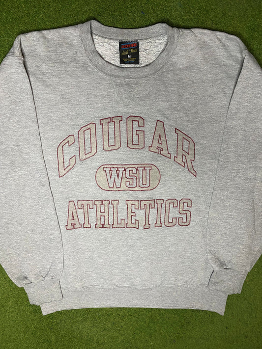 90s Washington State Cougars - Vintage College Sweatshirt (Medium) - Gametime Vintage