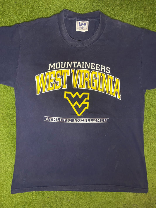 90s West Virginia Mountaineers - Vintage College T-Shirt (Large)