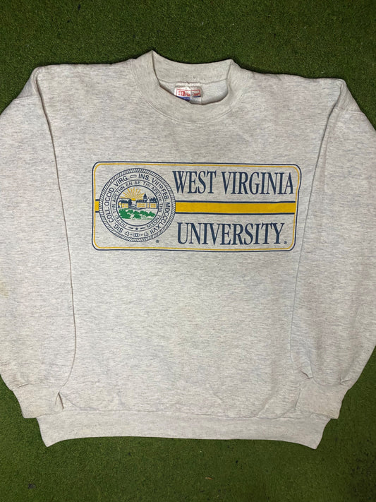 90s West Virginia Mountaineers - Vintage University Sweatshirt (Medium) - Gametime Vintage