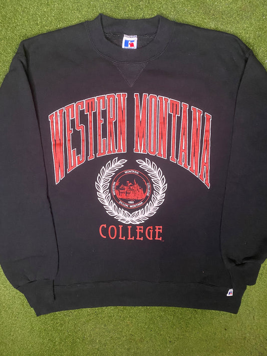 90s Western Montana Bulldogs - Vintage College Sweatshirt (XL)
