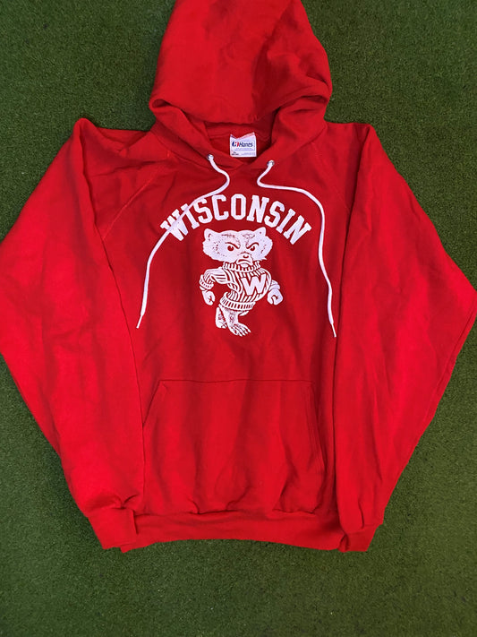 90s Wisconsin Badgers - Vintage College Hoodie (XL)