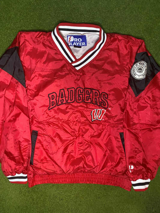90s Wisconsin Badgers - Vintage College Pullover (Large)