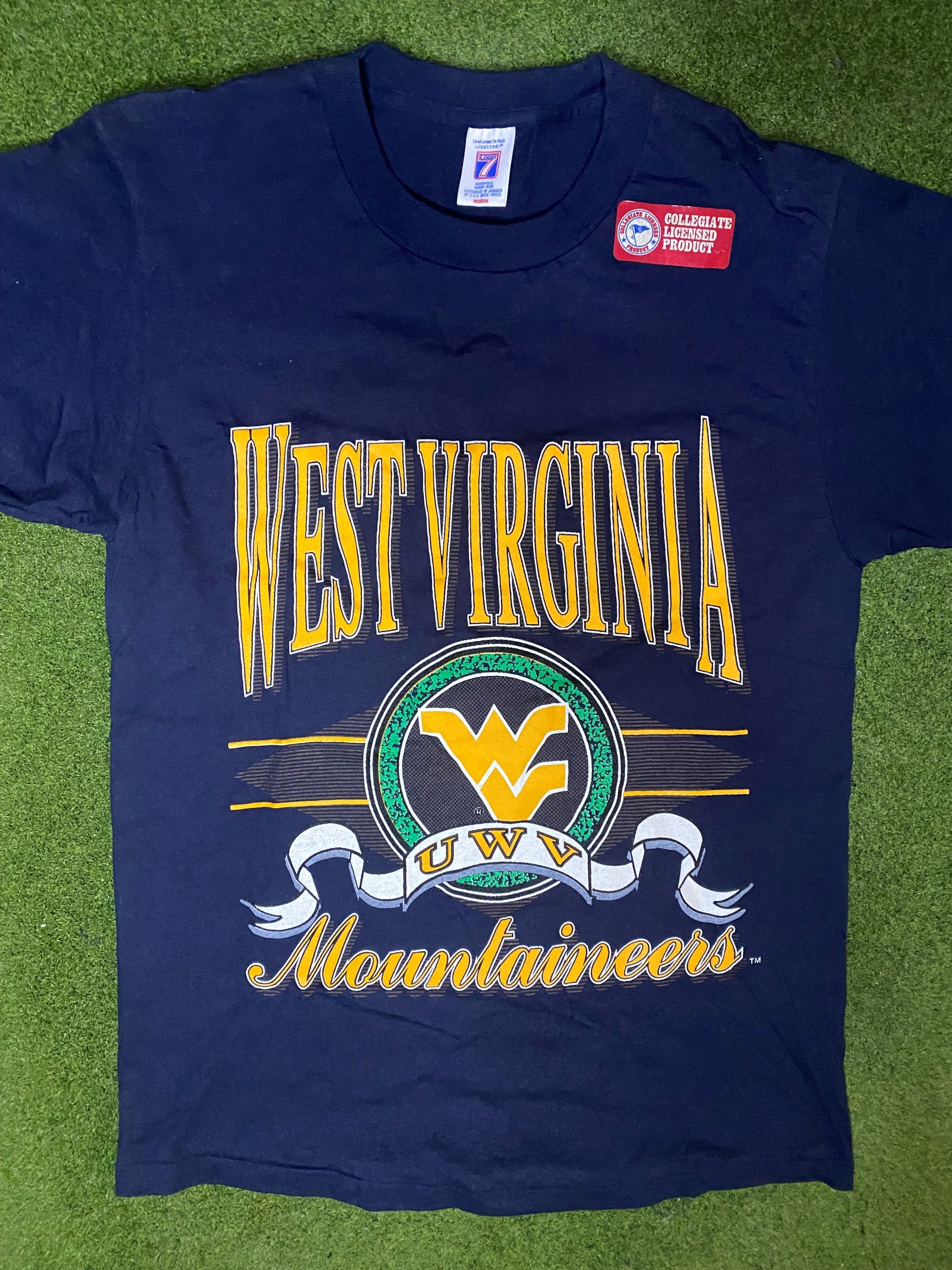 90s West Virgina Mountaineers - NWT - Vintage College T Shirt (Medium) - Gametime Vintage